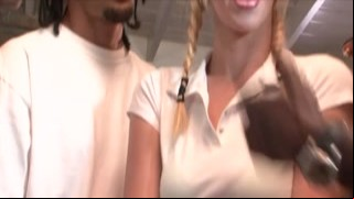 A blonde teen gangbanged by 3 black men